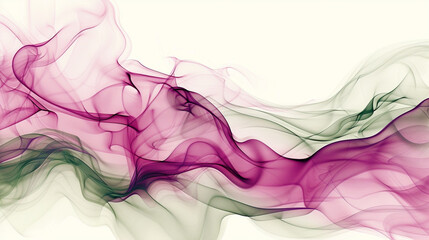 Deep smokey magenta and soft green waves, offering a bold floral feel on a solid white background.