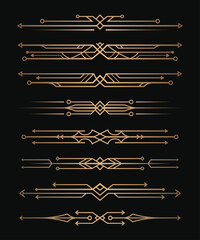 Gold Art Deco Royal Ornament Vector Template