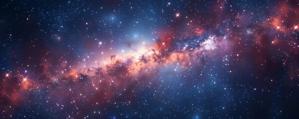 Fototapeta premium A vivid image of the Milky Way Galaxy seen from a distant dark nebula, stars twinkling brilliantly against the cosmic backdrop