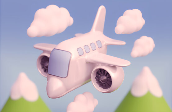 Cute cartoon airplane