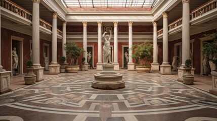 Obraz premium Roman villa's atrium featuring impluvium