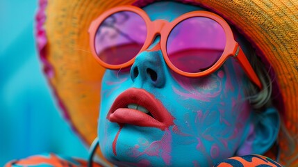 The bright colors and bold patterns of a jesters outfit, reflecting his playful spirit, popart