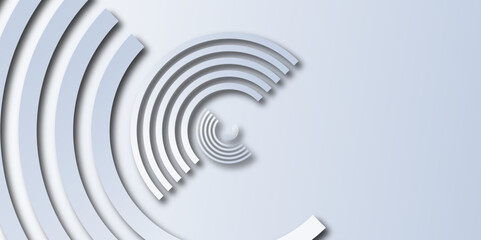 Abstract white and gray color, modern design stripes background with geometric round. Abstract geometric pattern white and grey background. Simple wave line background. Vector illustration.