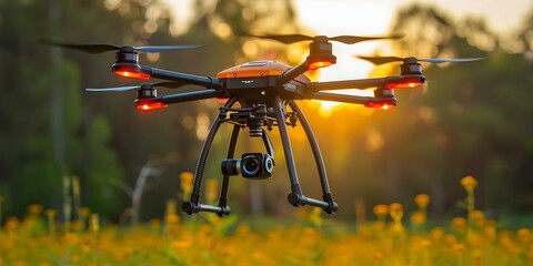 The Emerging Trend of Agricultural Industry Utilizing Drones for Crop Monitoring and Management. Concept Agricultural Drones, Crop Monitoring, Precision Farming, Technology in Agriculture