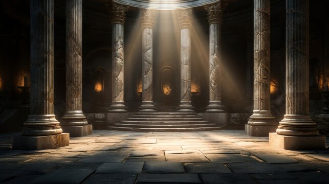 Hidden chamber in a Roman temple for philosophical discourse