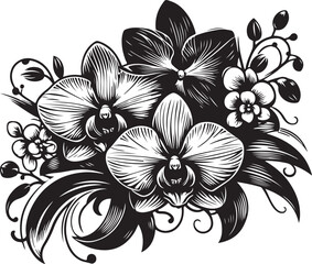black and white flower