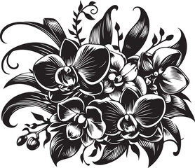 black and white flower