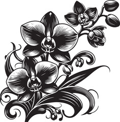 black and white flower