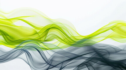 Vibrant lime and matte grey smokey waves, offering a modern and fresh look on a solid white background.