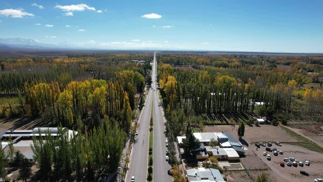 Aerial video of the City of Malarg&uuml;e, Mendoza, Argentina.