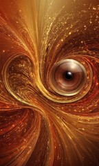 Eye of God on abstract fractal background.