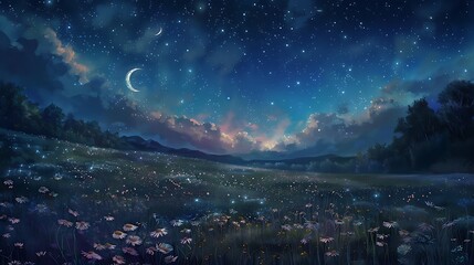 Amidst the tapestry of night, stars emerge like blossoms in a field of darkness, their ethereal glow casting a spell of enchantment upon all who behold them. Surrender to the magic of the heavens.