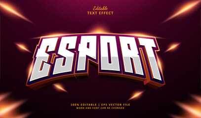 Esport Editable Text Effect Style 3d Bold Neon and Luxury Gold. Text Effect Theme Logo Gaming.