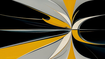An abstract minimalist background is used, black and yellow colors, a mix of pastel and acrylic painting techniques is used.