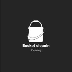 Bucket cleaning icon simple sign. Bucket cleaning icon  isolated on black background 