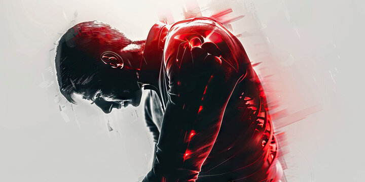 Chronic Backache: The Persistent Pain and Limited Mobility - Imagine someone grimacing while trying to bend or move, showcasing the ongoing discomfort and restricted movement caused by chronic back pa