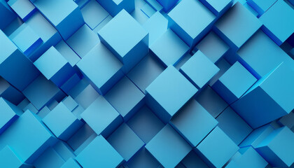 A blue background with many blue cubes by AI generated image