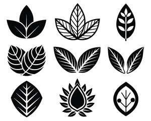 Leaf icon black illustration vector design