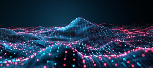 Blue light digital abstract wave technology background with dynamic futuristic effect