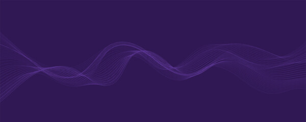 Purple background with flowing wave lines. Futuristic technology concept. Vector illustration

