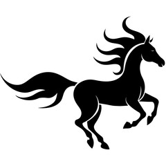running horse silhouettes vector illustration on white background 