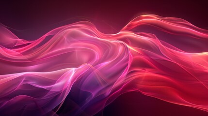 Pink and Red Abstract Painting on Black Background