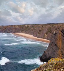 Atlantic ocean coast landscape (Algarve, Portugal).