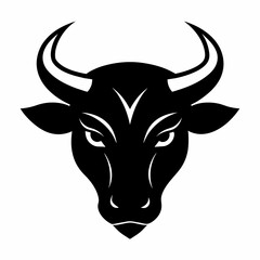 bull head on white background -vector illustration