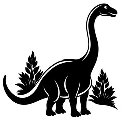 diplodocus dinosaur silhouettes  logotype vector illustration on white background