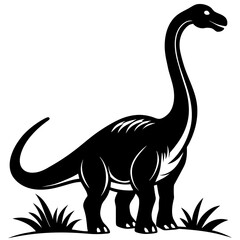 diplodocus dinosaur silhouettes  logotype vector illustration on white background