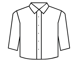 Men Long sleeve resort shirt flat sketch illustration