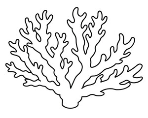 Delicate coral outline icon in vector