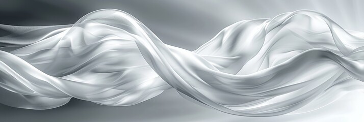 White Silk Fabric Billowing in the Wind