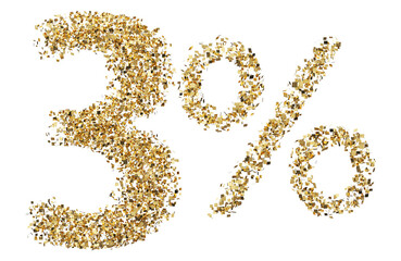 3 percent discount golden glitter