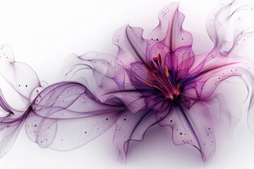 Close Up of Purple Flower on White Background