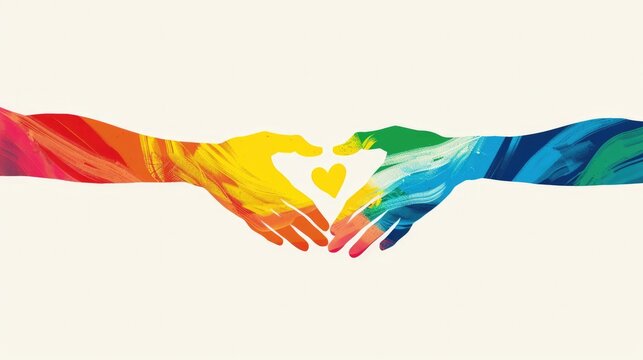 Two hands reaching out to each other, representing diversity and the other hand with a heart symbolizing compassion and acceptance