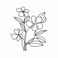 Hand drawn flat design simple flower outline
