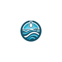 Obraz premium Swimming pool service swimming pool logo aqua logo design vector pool logo design