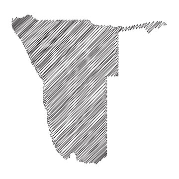 recommend clip art: Namibia thread map line vector illustration