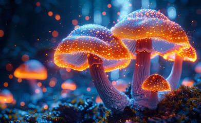 Fairytale mushrooms in the magic forest