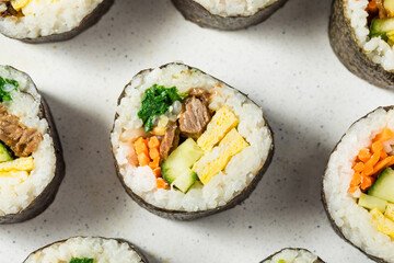 Homemade Korean Kimbap Rolls