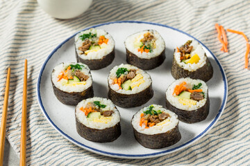 Homemade Korean Kimbap Rolls
