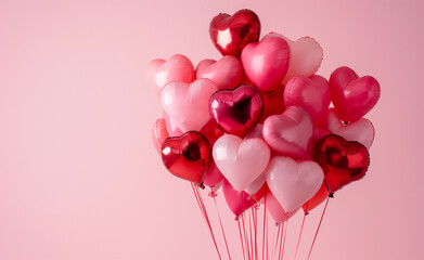 Magical Heart Balloons: Shades of Red and Pink	
