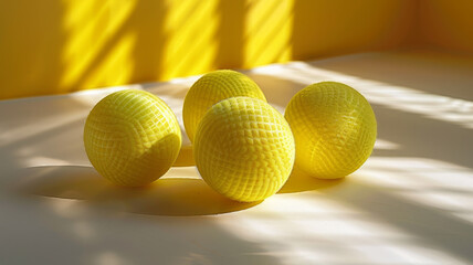 Yellow rubber balls