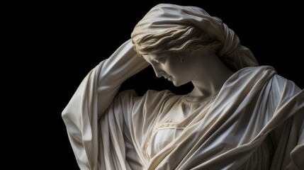 Graceful Roman matron statue adorned in flowing garments