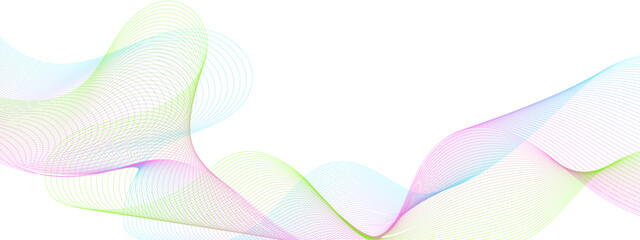 Abstract colorful glowing wave curved lines background.  Abstract frequency sound wave lines and technology curve lines background. Design used for banner, template, science, business and many more.