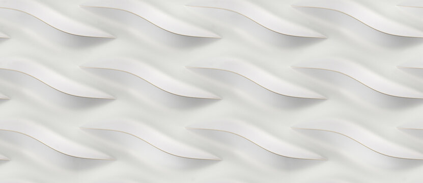 White bionic wave forms with gold frayed edges