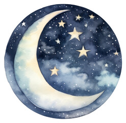 Naklejka premium PNG Astronomy night moon astrology.