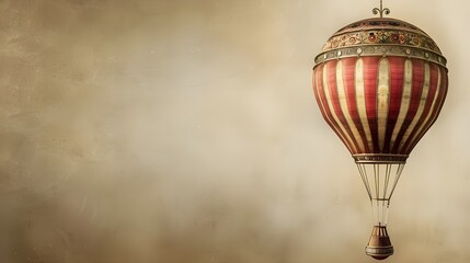 Obraz premium 3d floating balloon with ribbons against blue background, 3d floating hot air balloon, 3d green leaves forming into balloon shape