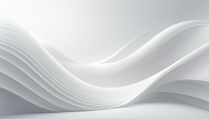 Abstract, elegant background in shades of white with plenty of space for text or placing an object, three-dimensional.